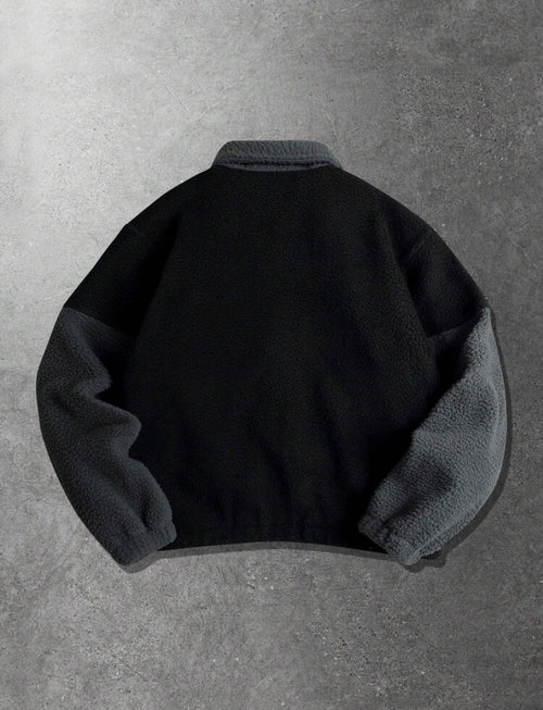 black & Grey Retro Streetwear Fleece