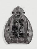 Running Is No Dead Story Graphic Zip Hoodie