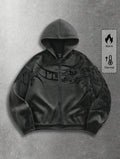 Dark Creature Graphic Thermal Zip Hoodie