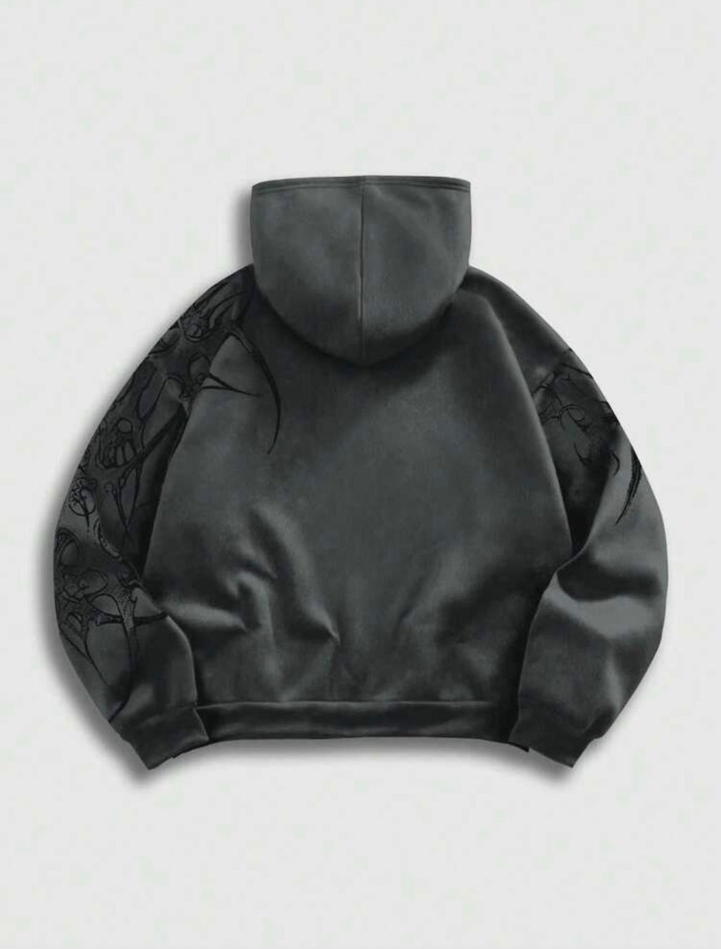 Dark Creature Graphic Thermal Zip Hoodie