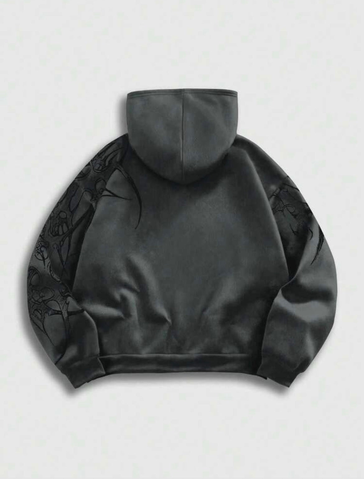 Dark Creature Graphic Thermal Zip Hoodie